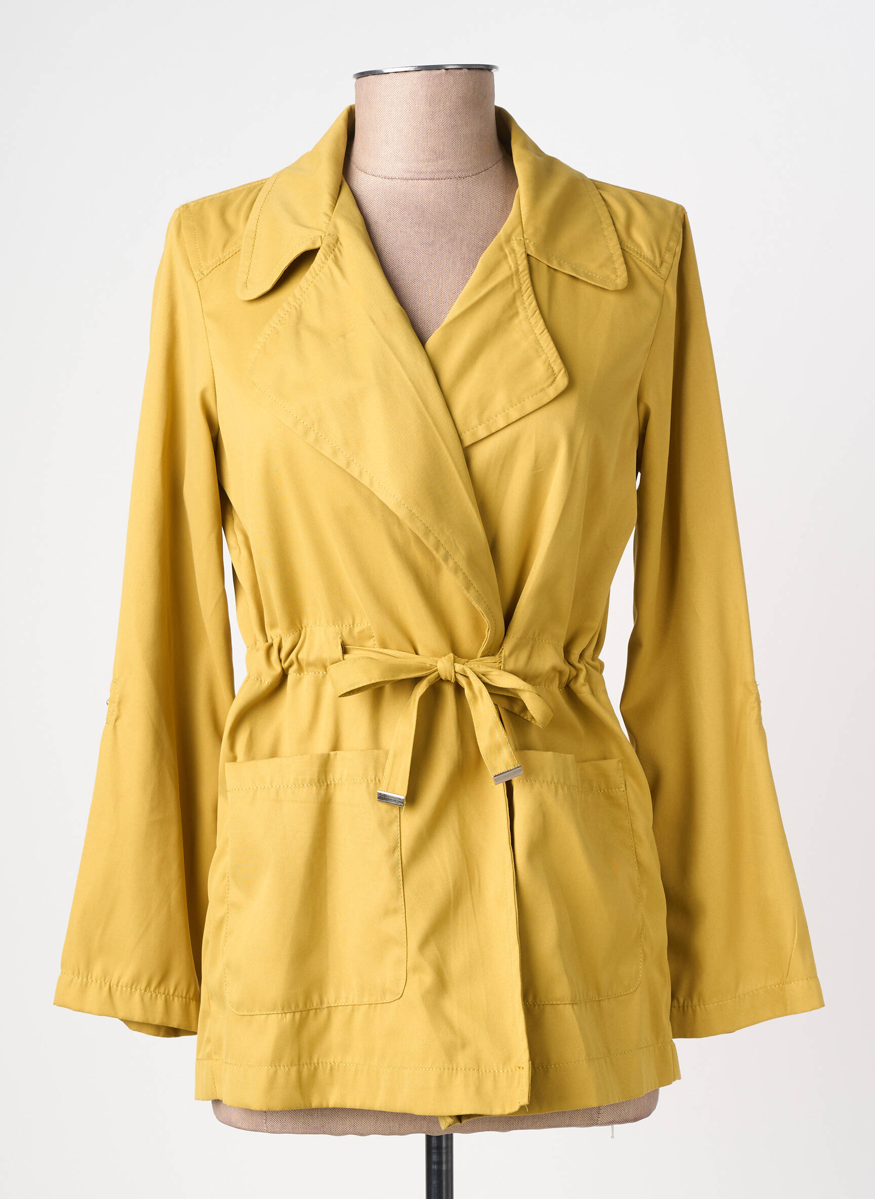 Trench tissage popeline sans capuche jaune TIFFOSI femme