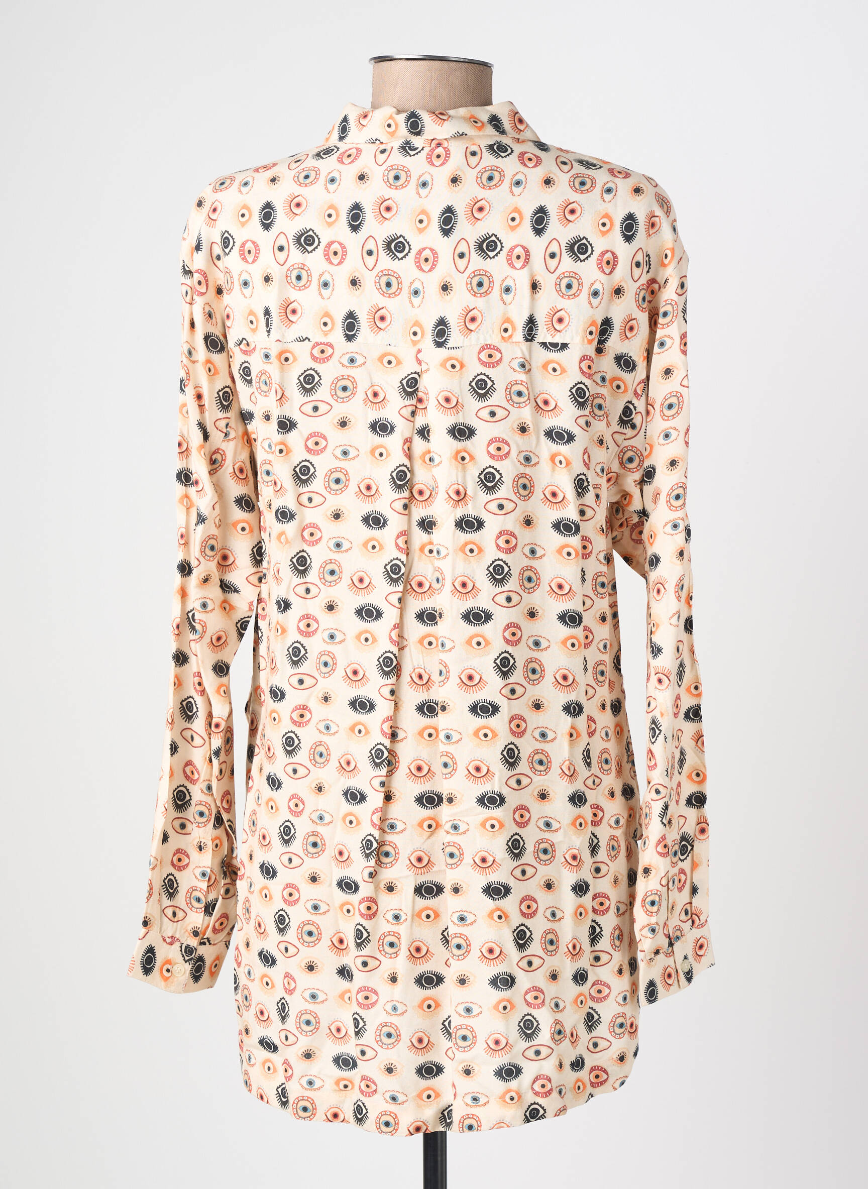 Tunique manches longues col chemisier beige MD'M femme