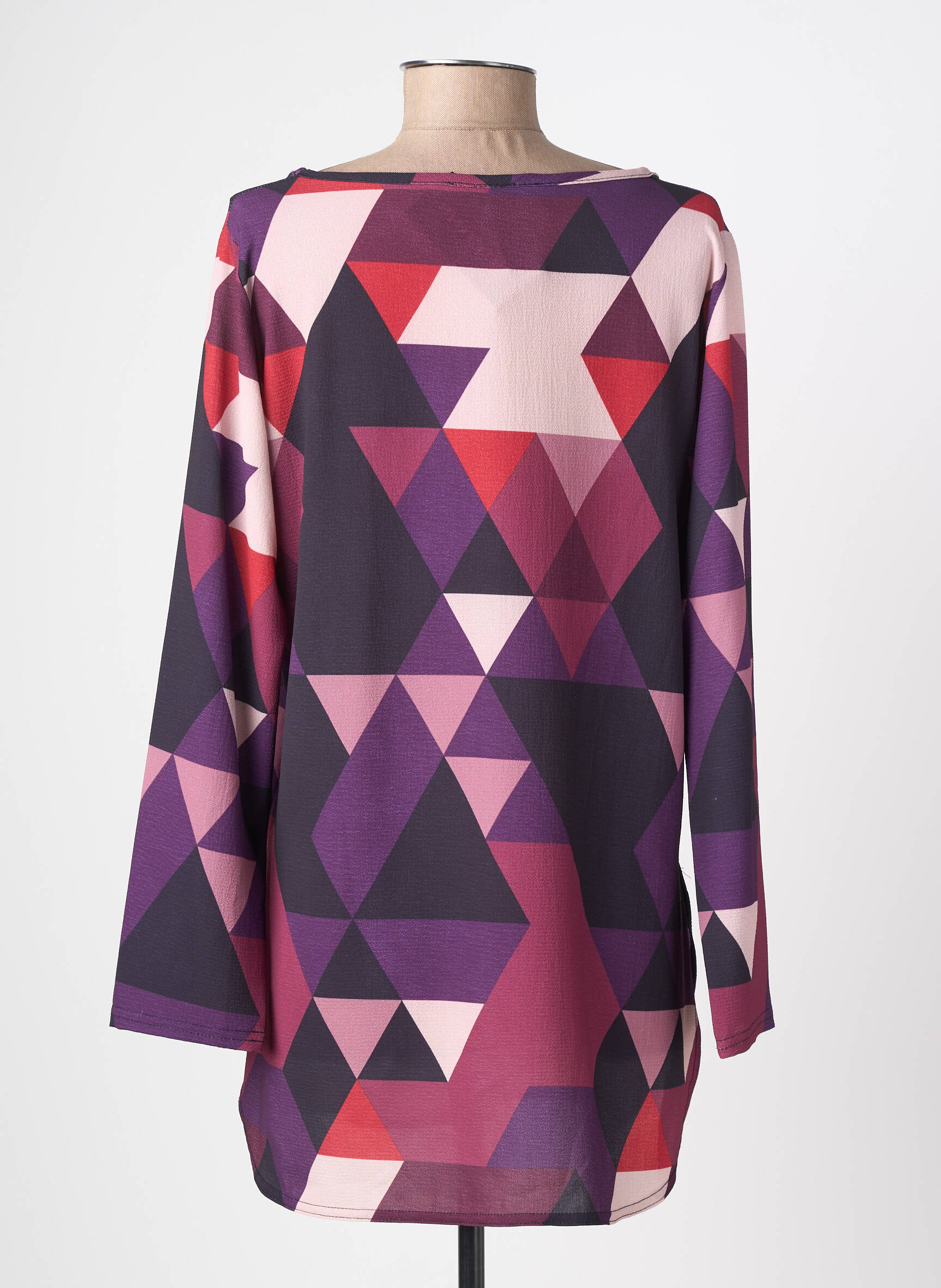 Tunique manches longues tissage crêpe violet ATLANTA femme