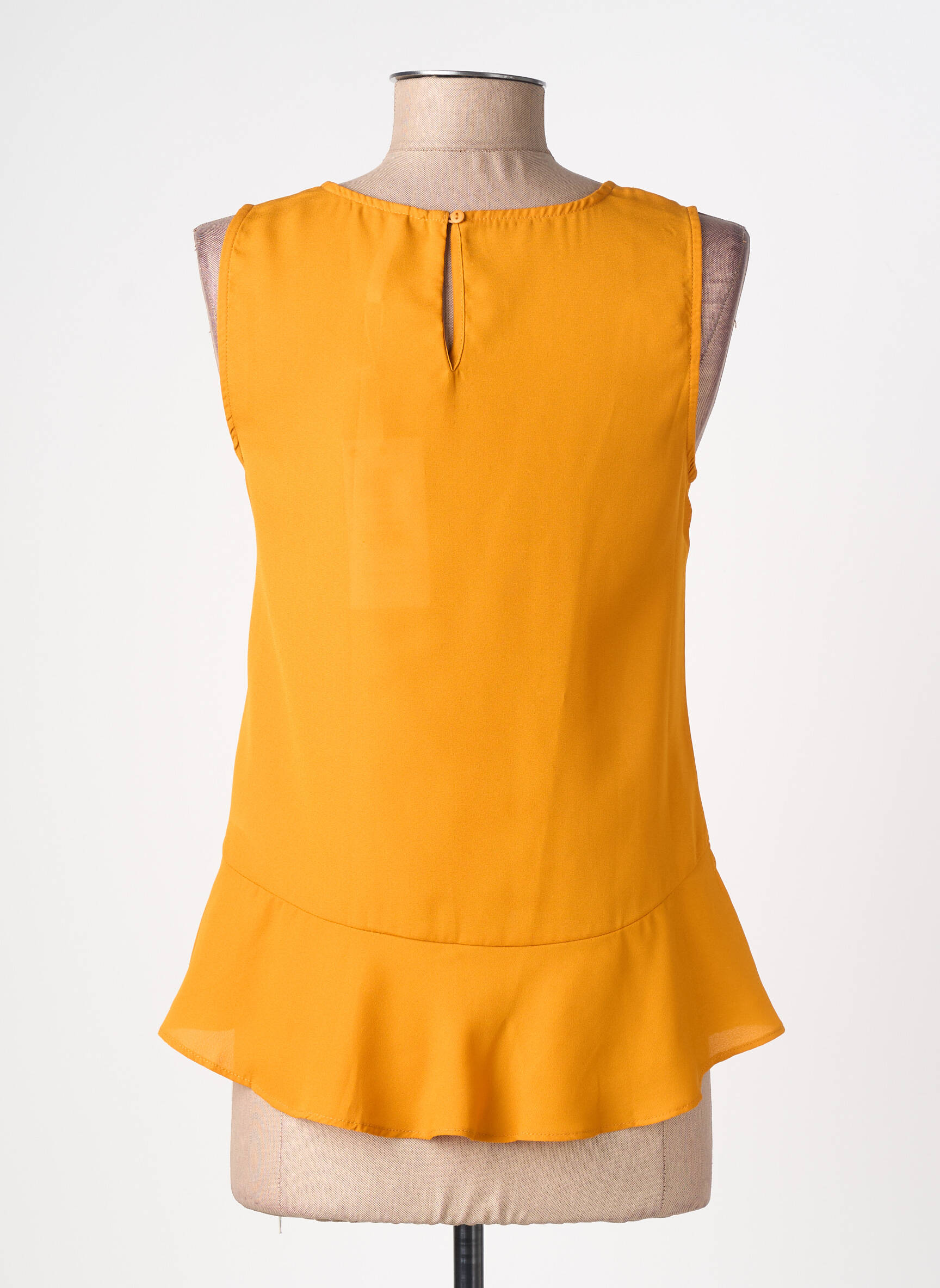 Top tissage crêpe sans manche jaune TIFFOSI femme