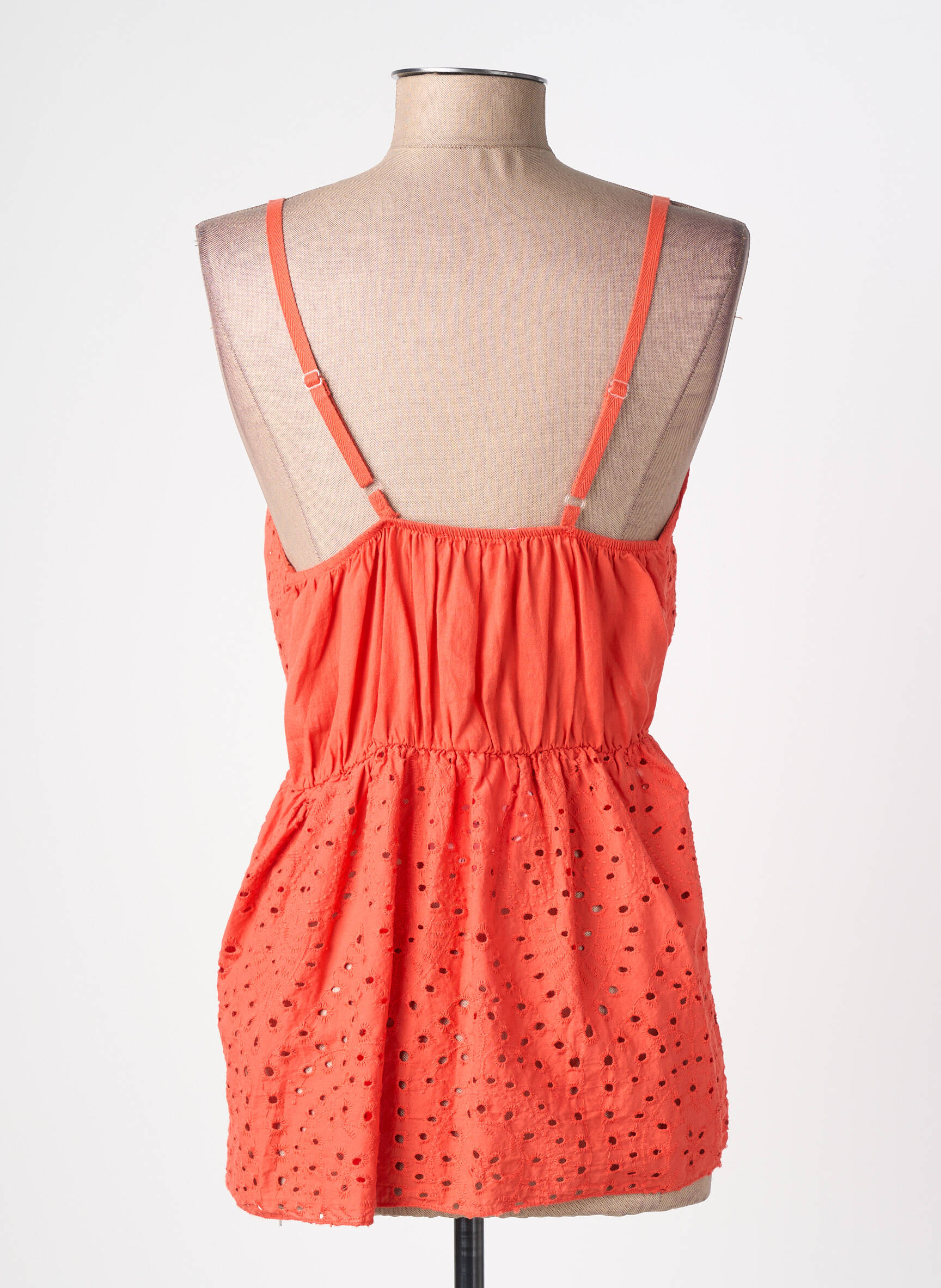 Top manches bretelles ajustables fines bretelles orange LA PETITE NÎMOISE femme