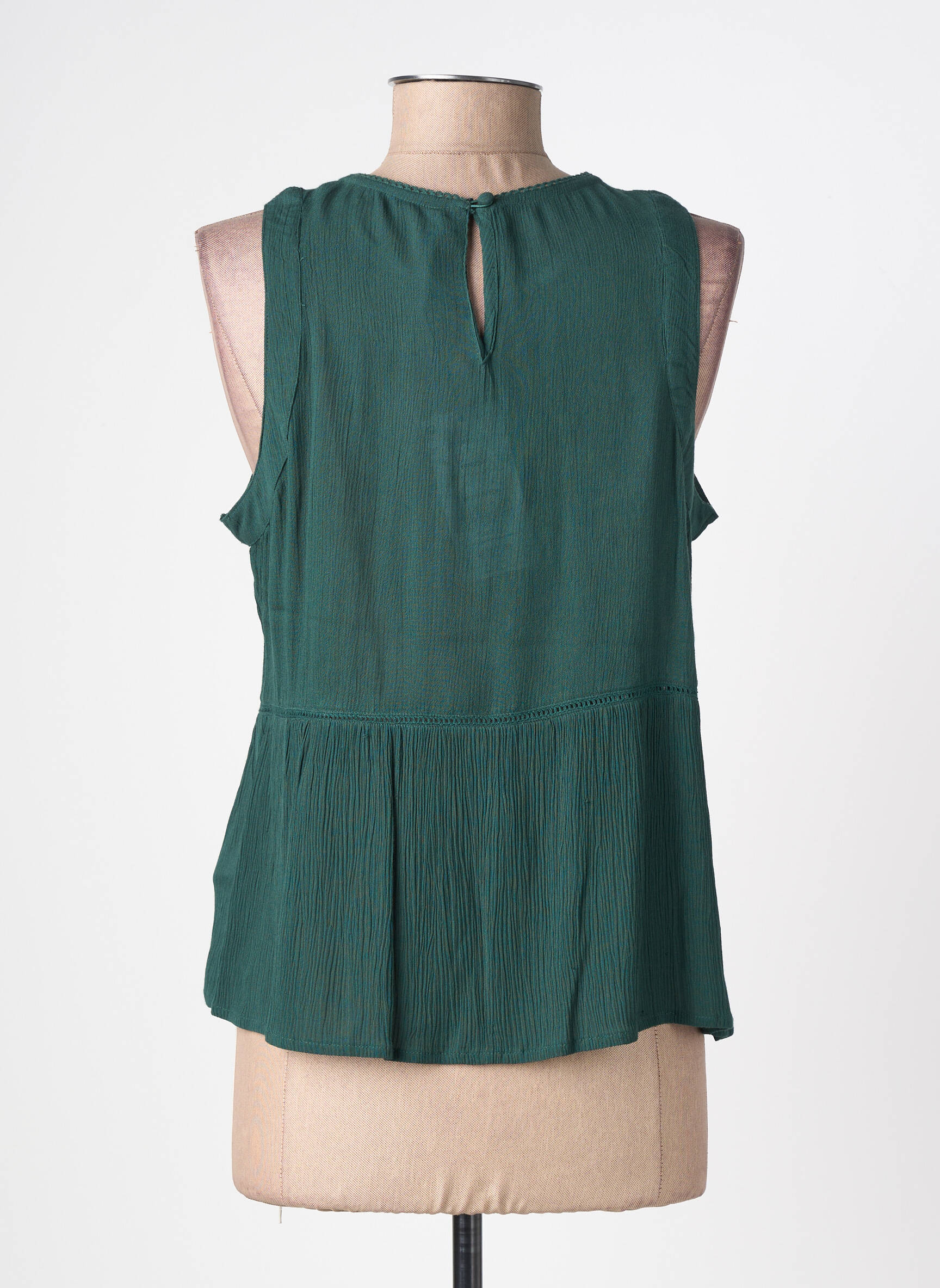 Top tissage crêpe sans manche vert TIFFOSI femme