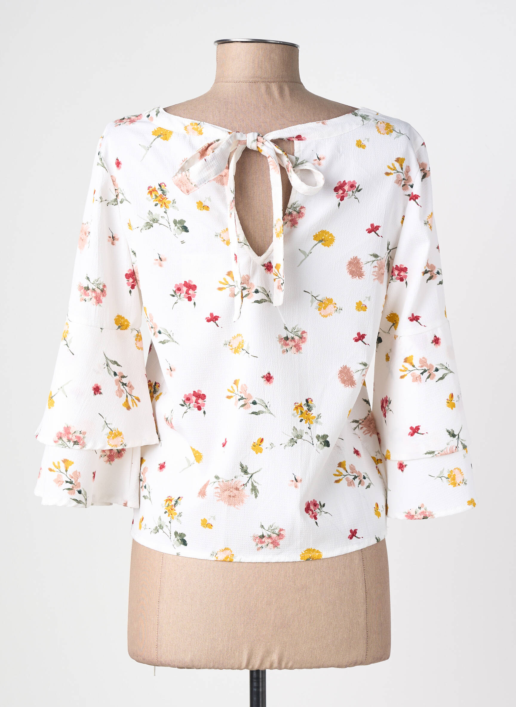 Blouse imprimé fleurs manches 3/4 beige TIFFOSI femme