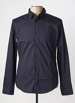 Chemise manches longues coupe cintrée bleu ARMANI homme