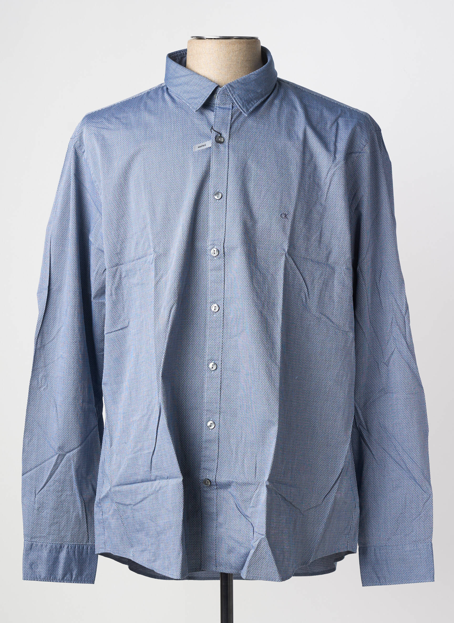 Chemise manches longues imprimé fantaisie bleu CALVIN KLEIN homme
