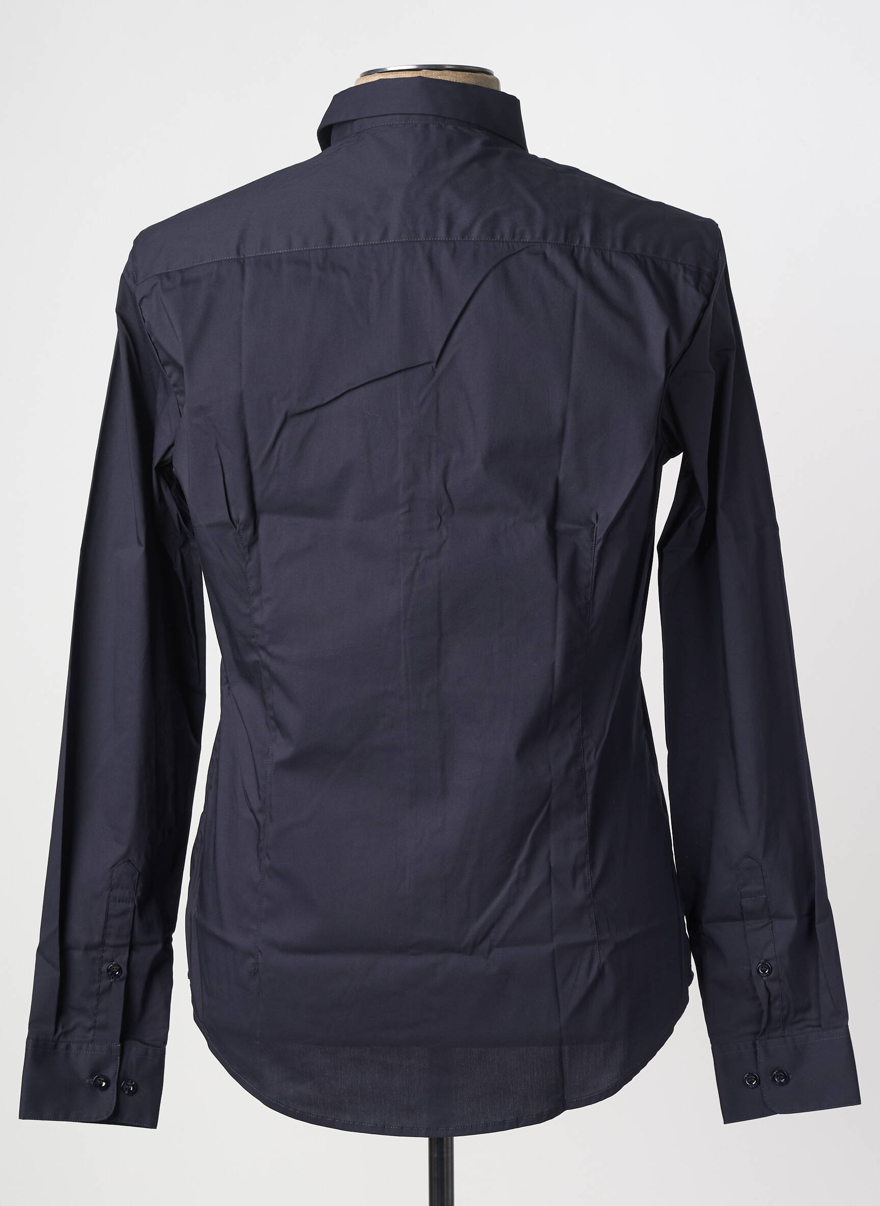 Chemise manches longues coupe cintrée bleu ARMANI homme