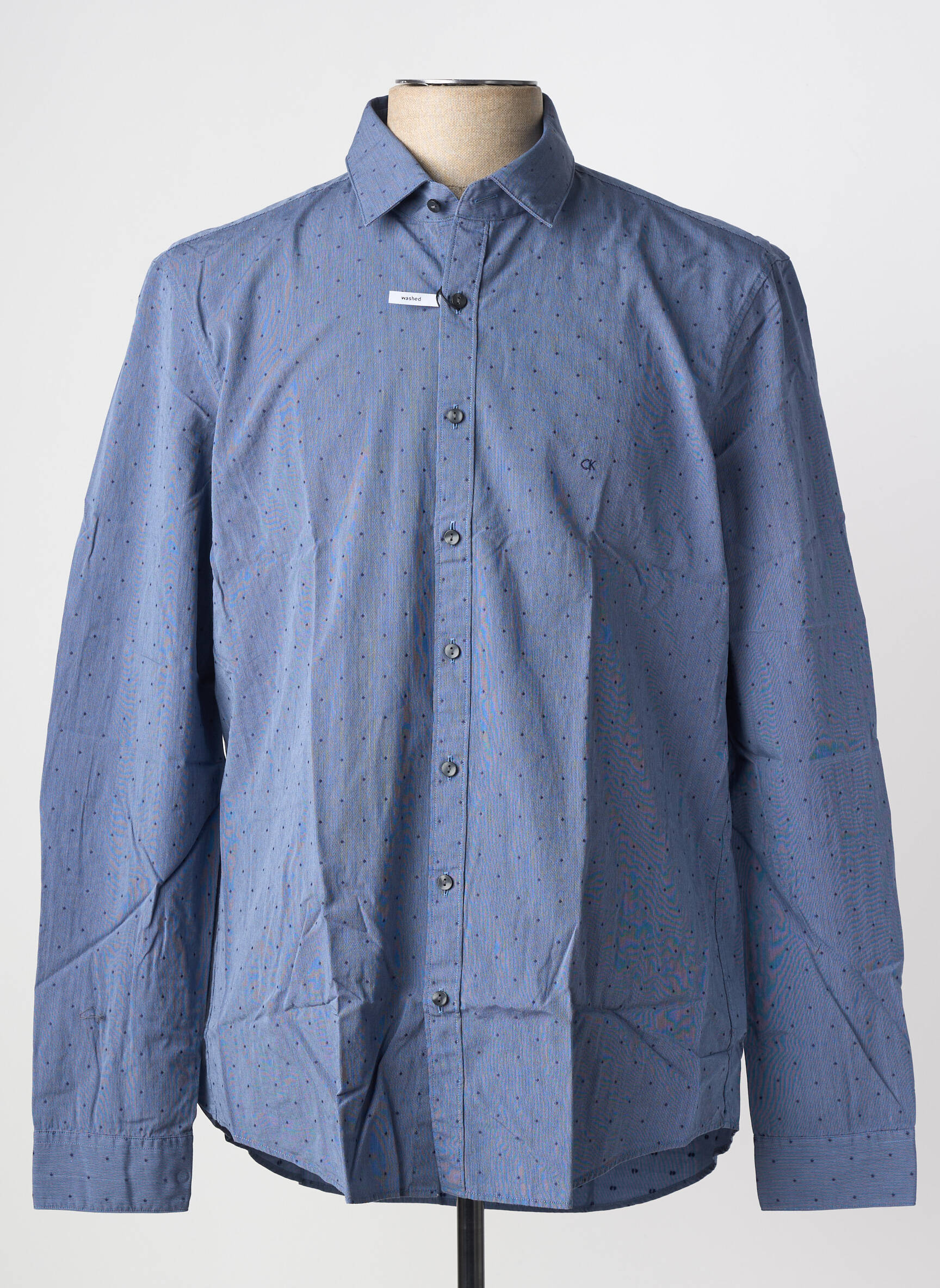 Chemise manches longues coupe cintrée bleu CALVIN KLEIN homme