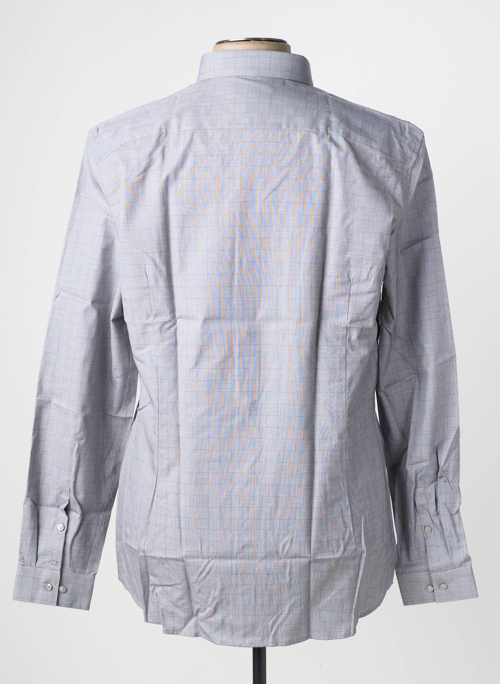 Chemise manches longues imprimé carreaux gris CALVIN KLEIN homme