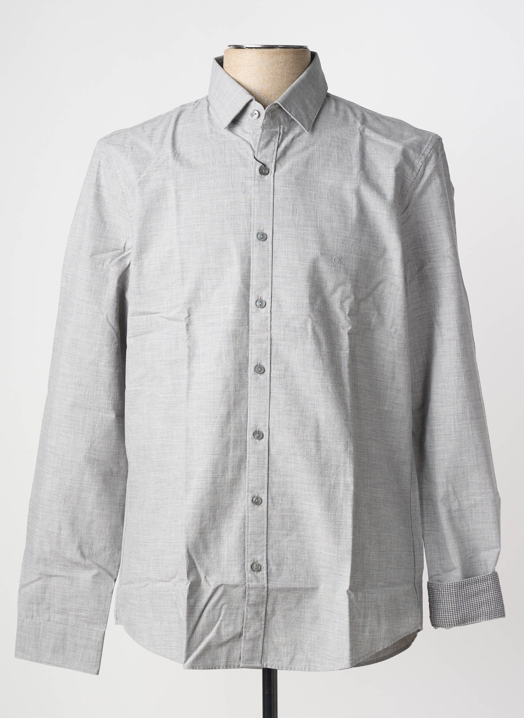 Chemise manches longues coupe cintrée gris CALVIN KLEIN homme