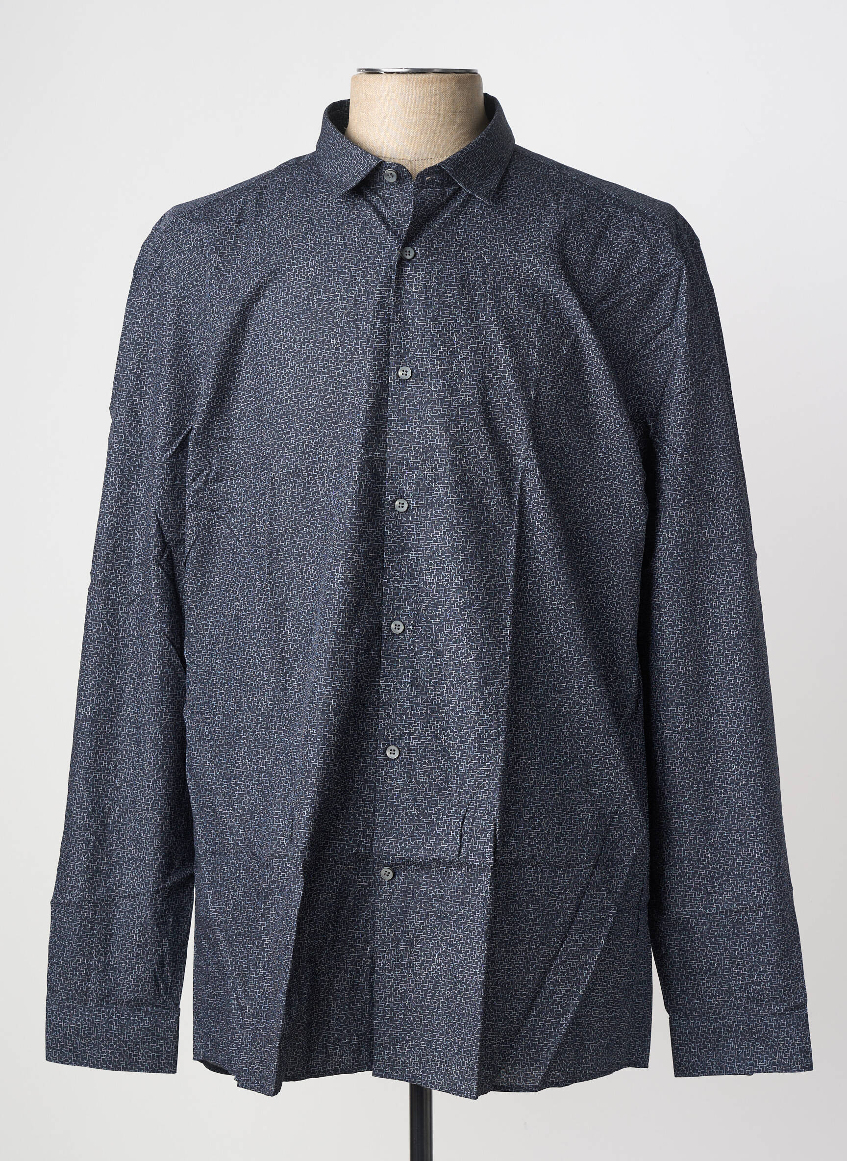 Chemise manches longues imprimé fantaisie noir CALVIN KLEIN homme