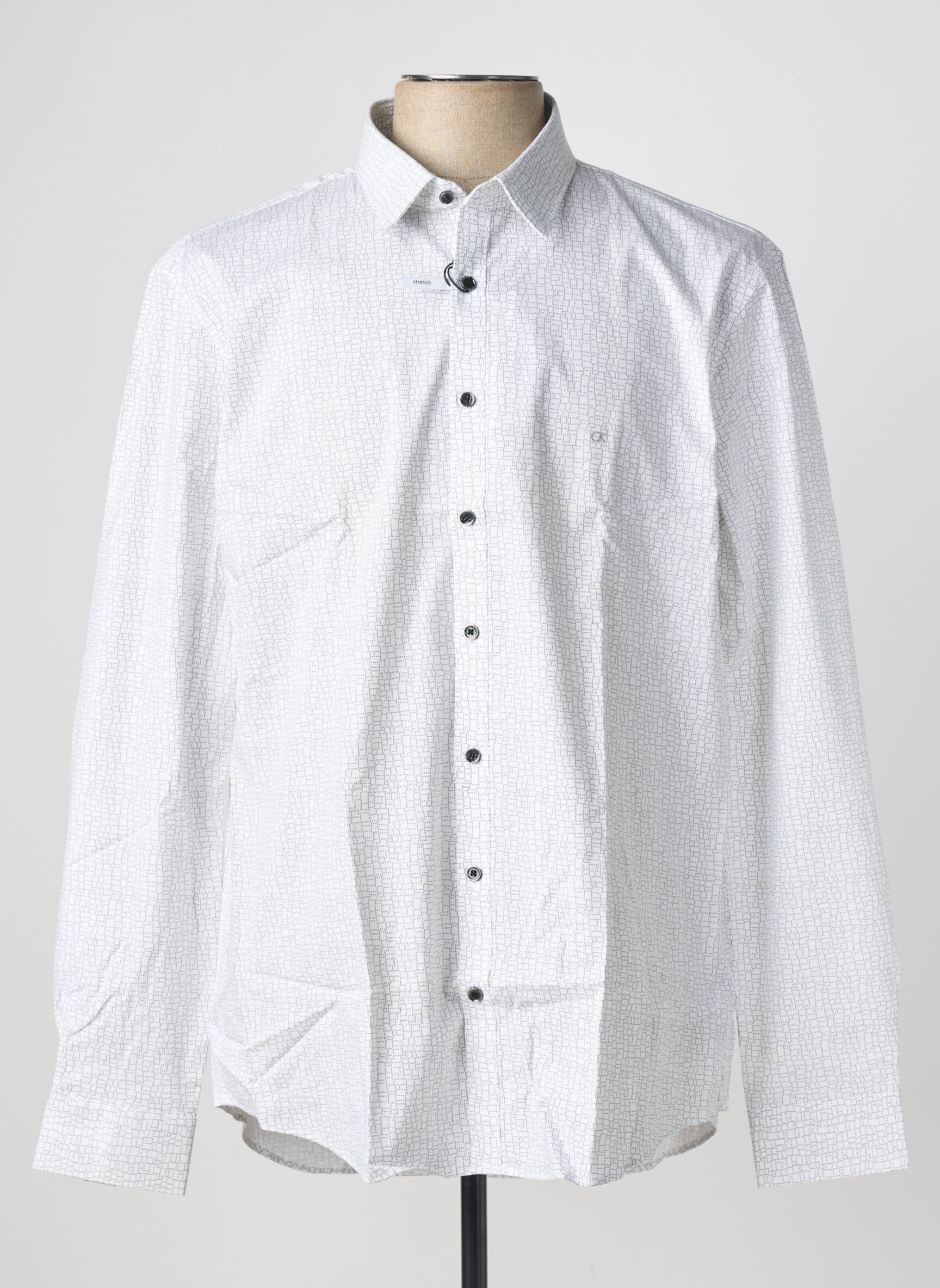 Chemise manches longues imprimé fantaisie blanc CALVIN KLEIN homme