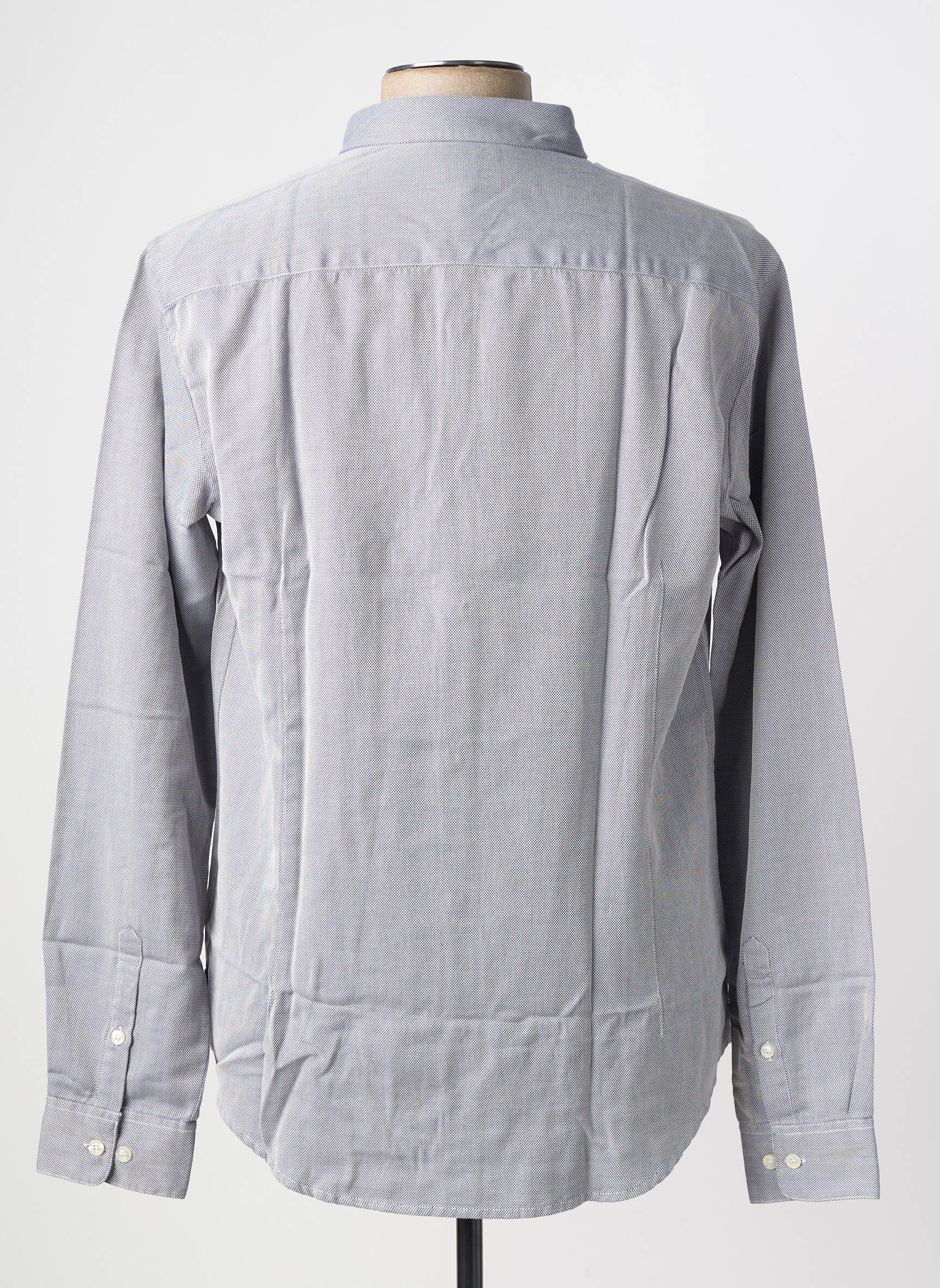 Chemise manches longues coupe cintrée bleu ARMANI homme