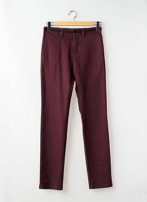 Pantalon chino tissage chiné taille basse rouge TOMMY HILFIGER homme