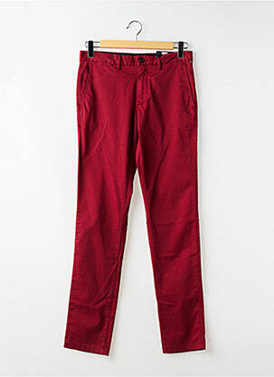 Pantalon chino tissage popeline taille normale rouge TOMMY HILFIGER homme