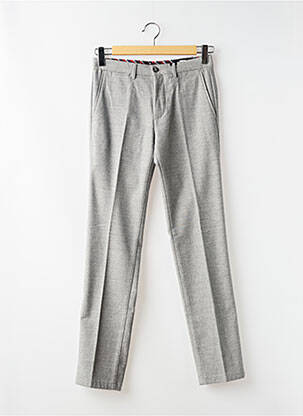 Pantalon slim tissage chiné taille haute gris TOMMY HILFIGER homme