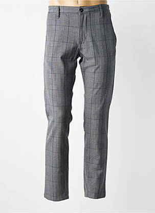Pantalon chino imprimé imprimé prince de galle taille normale gris SELECTED homme