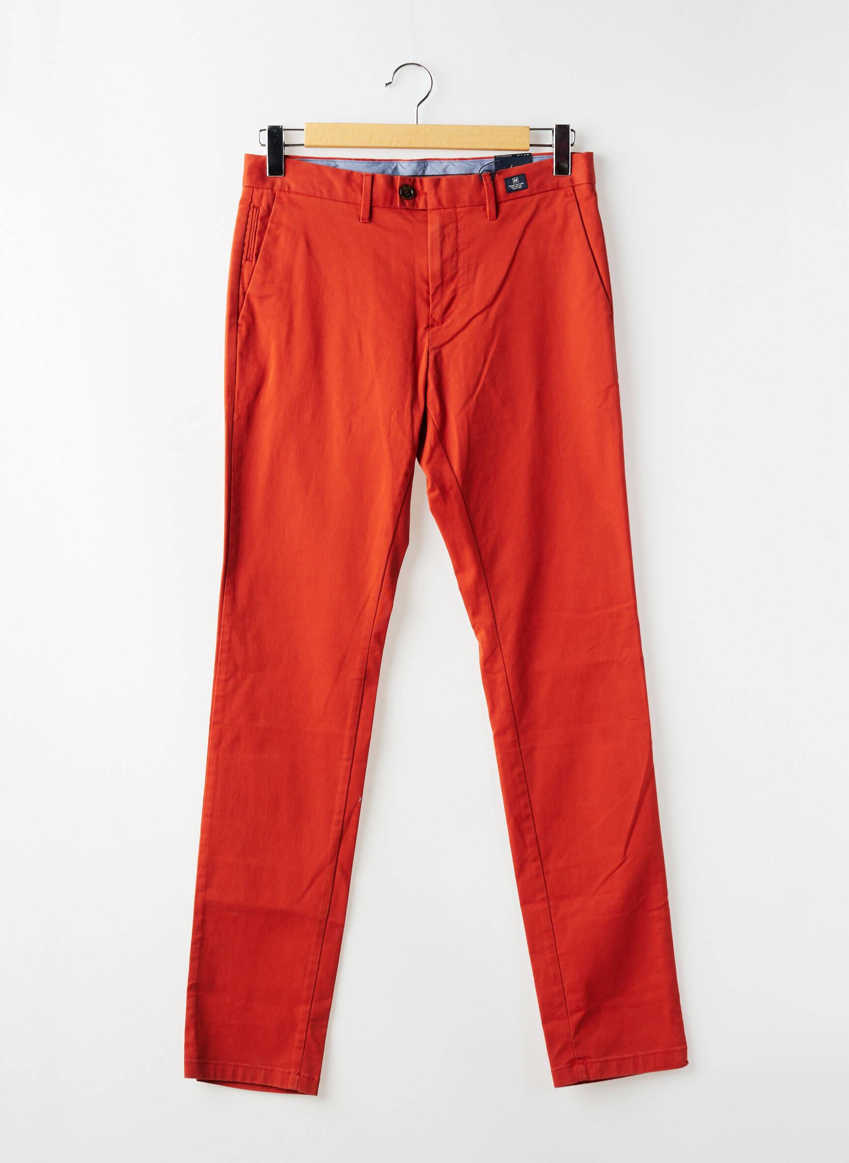 Pantalon chino tissage popeline taille normale orange TOMMY HILFIGER homme