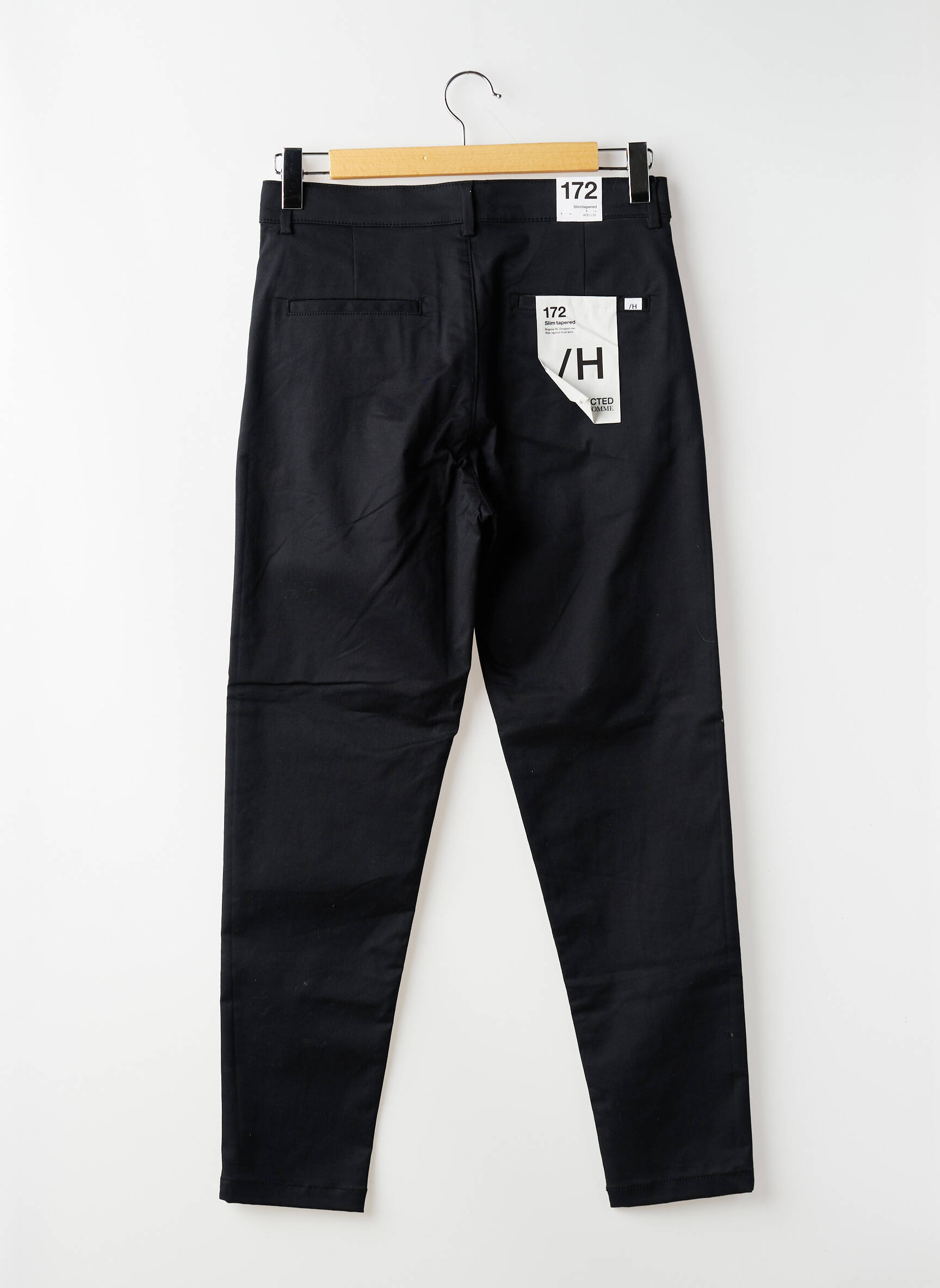 Pantalon chino bio taille normale noir SELECTED homme