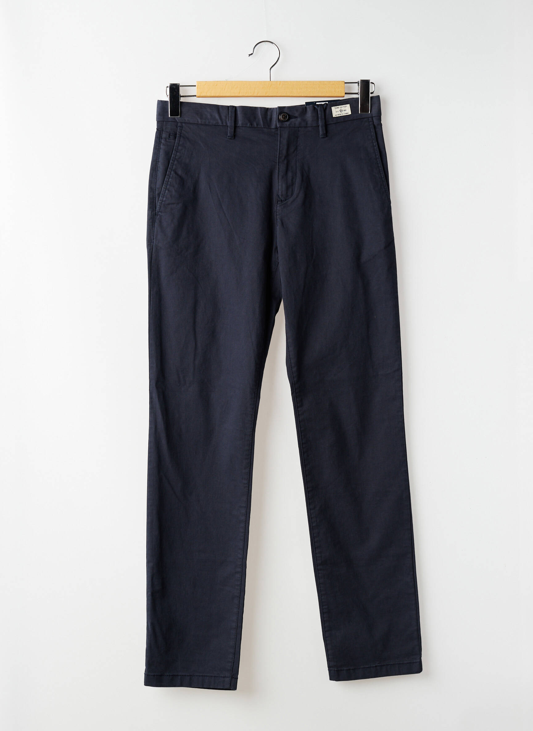Pantalon chino tissage popeline taille normale bleu TOMMY HILFIGER homme