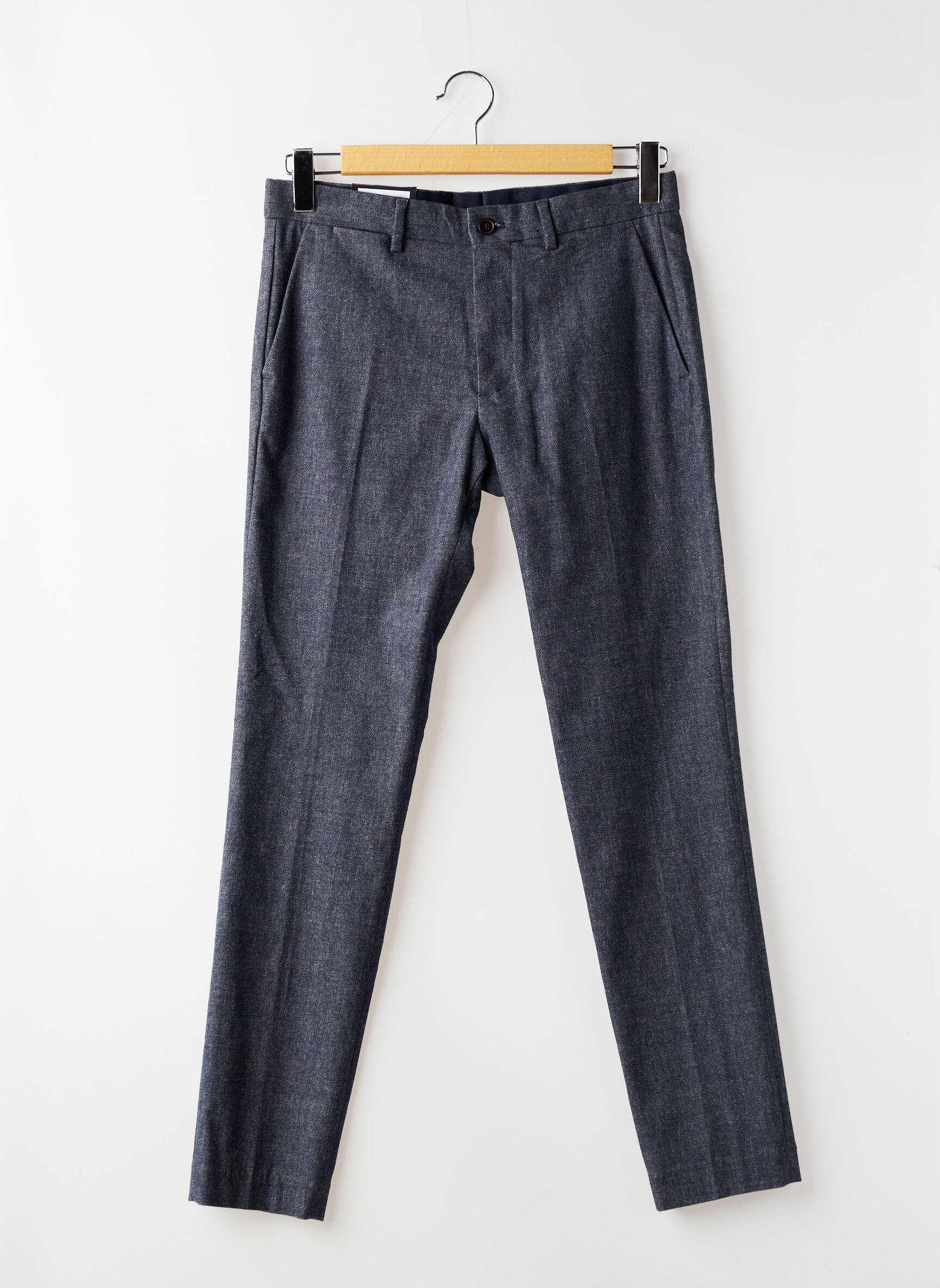Pantalon slim tissage chiné taille normale bleu TOMMY HILFIGER homme