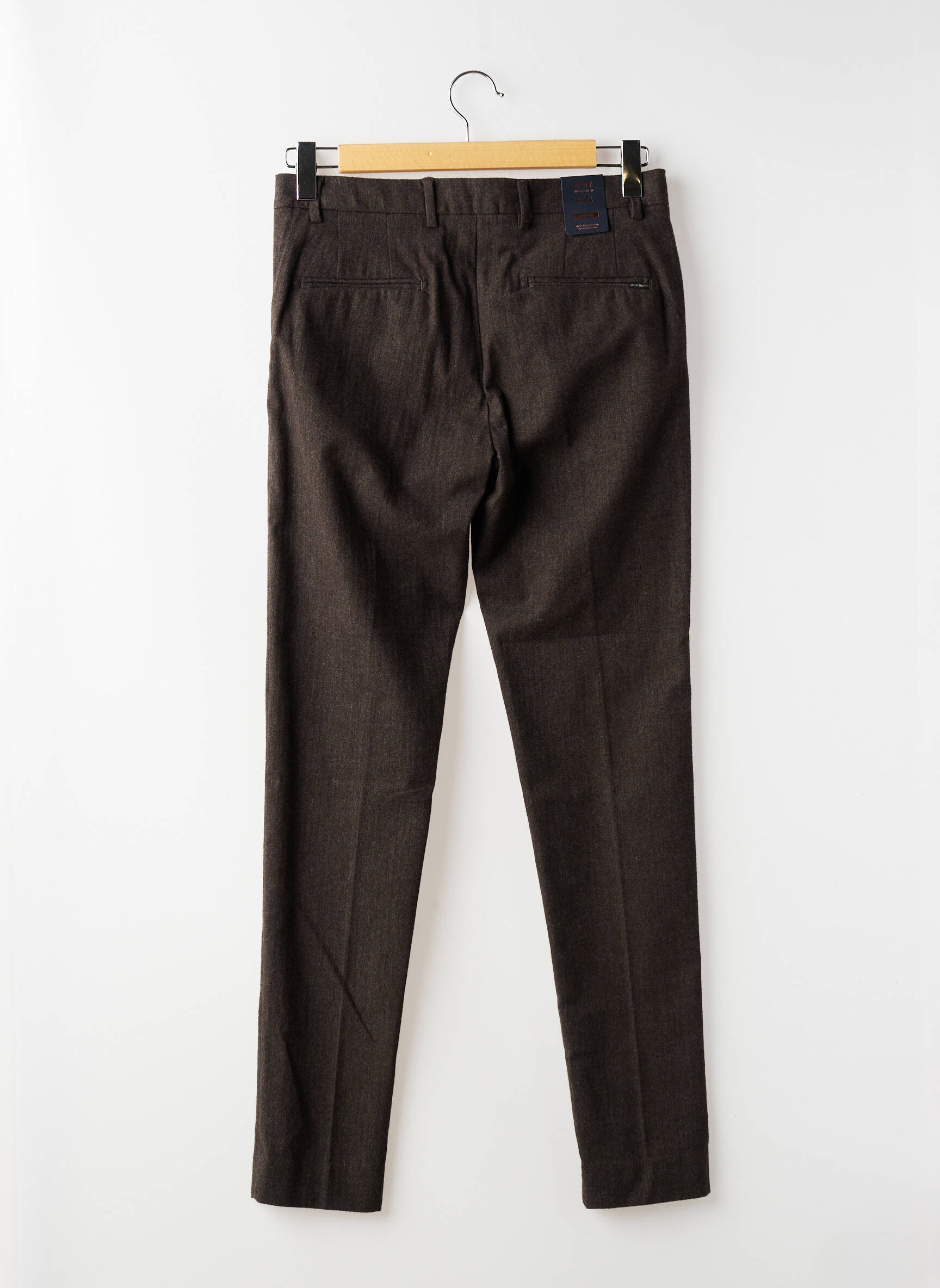 Pantalon slim tissage chiné taille basse marron SCOTCH & SODA homme