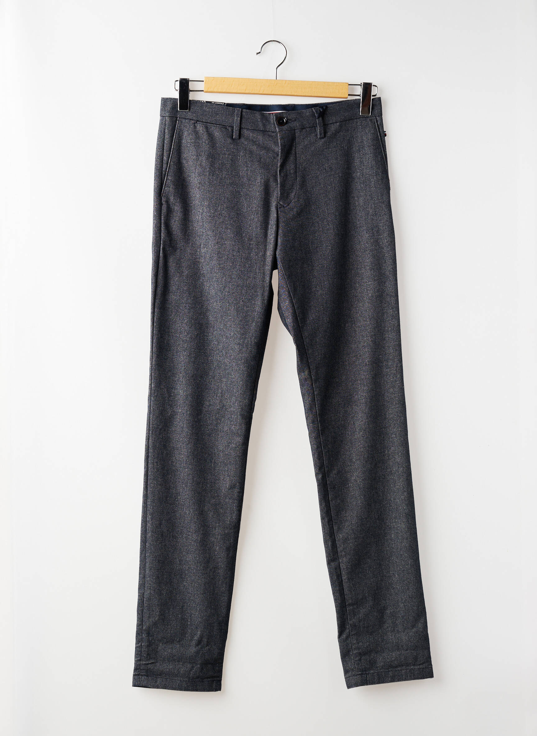 Pantalon slim tissage chiné taille basse bleu TOMMY HILFIGER homme