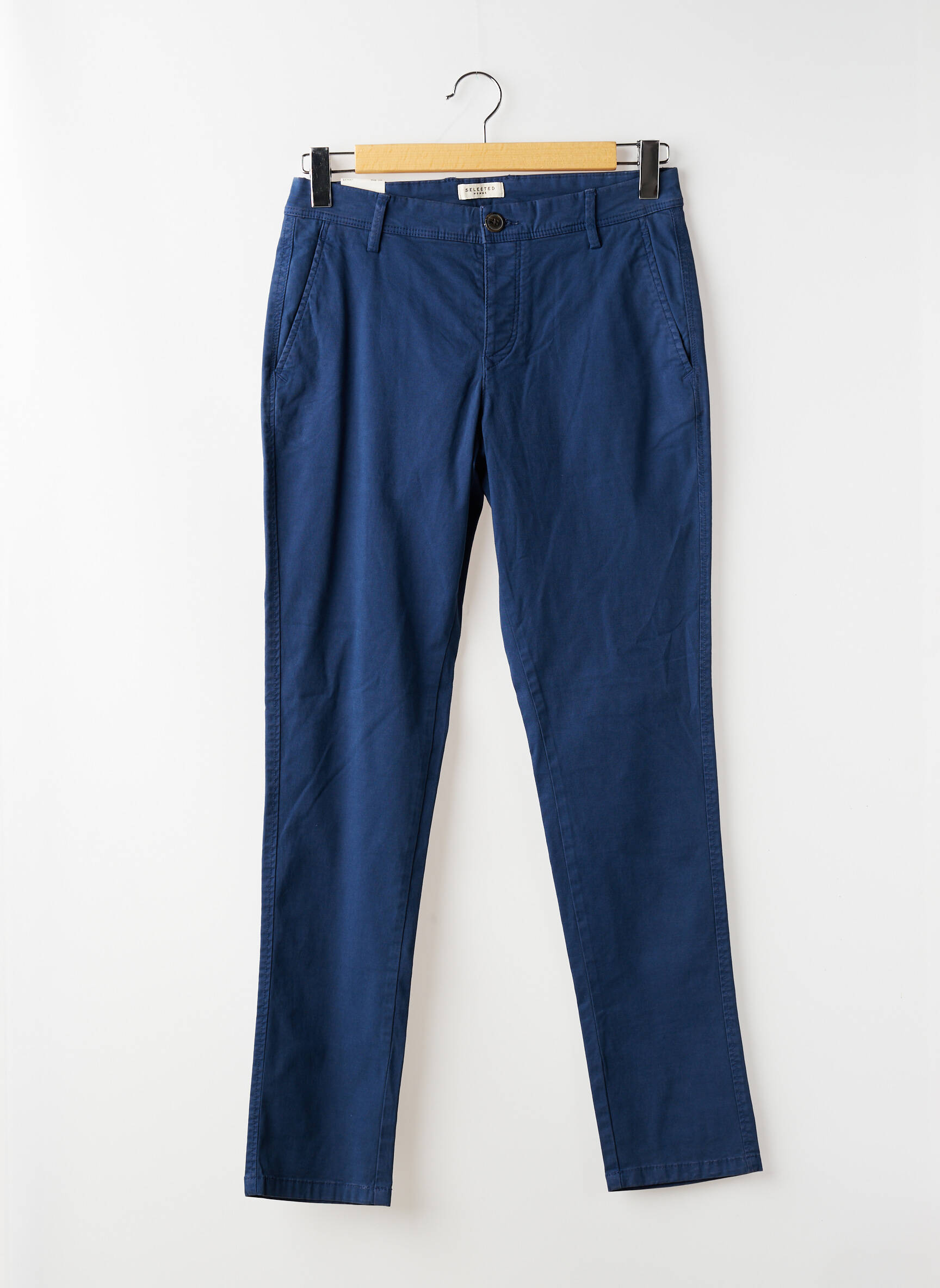Pantalon chino stretch bleu SELECTED homme