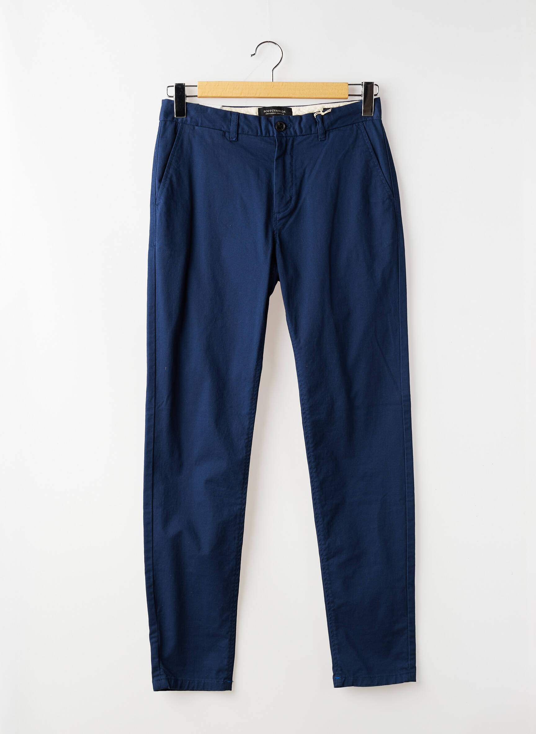 Pantalon chino tissage popeline taille normale bleu SCOTCH & SODA homme