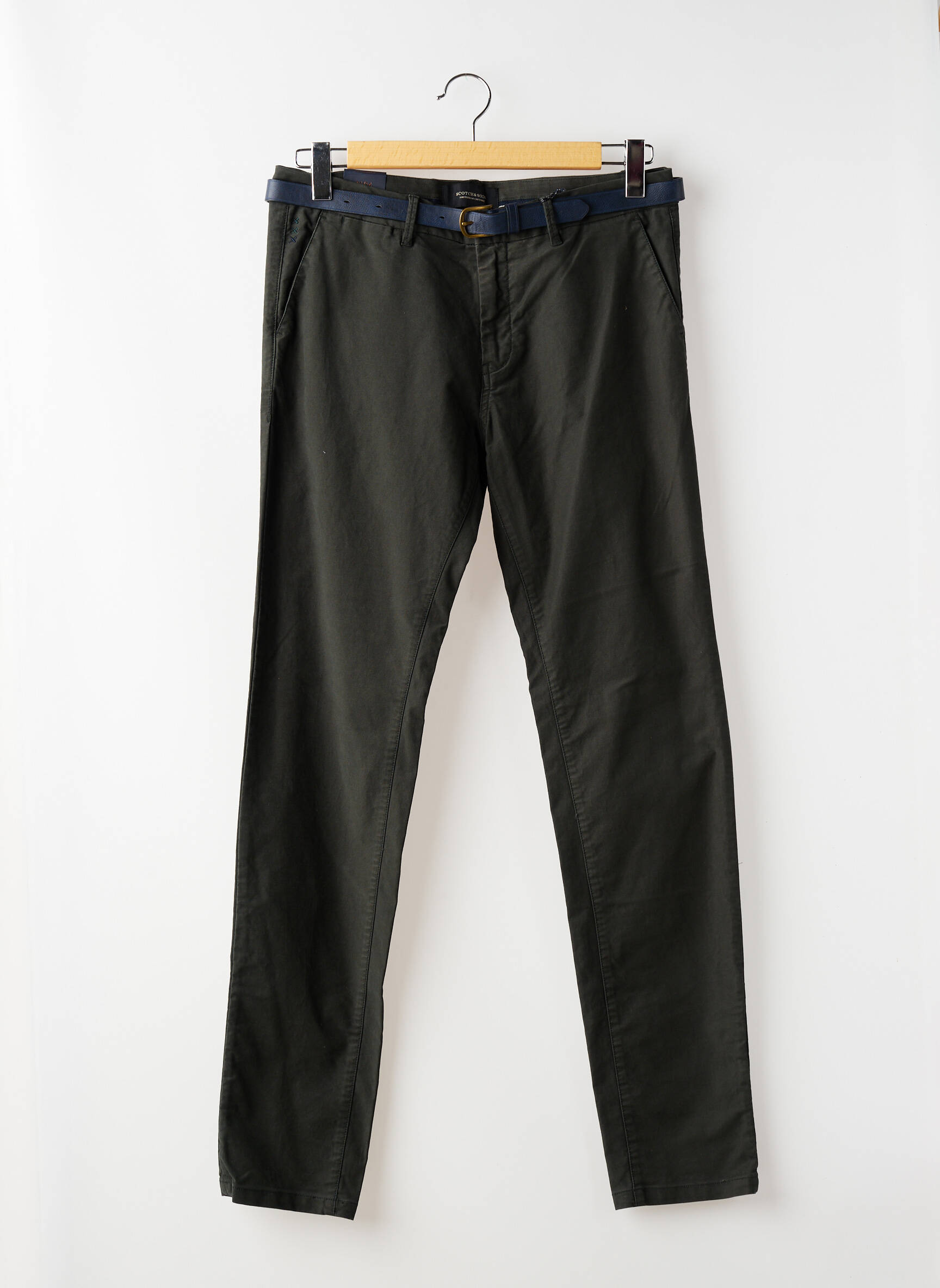 Pantalon chino tissage popeline taille normale vert SCOTCH & SODA homme