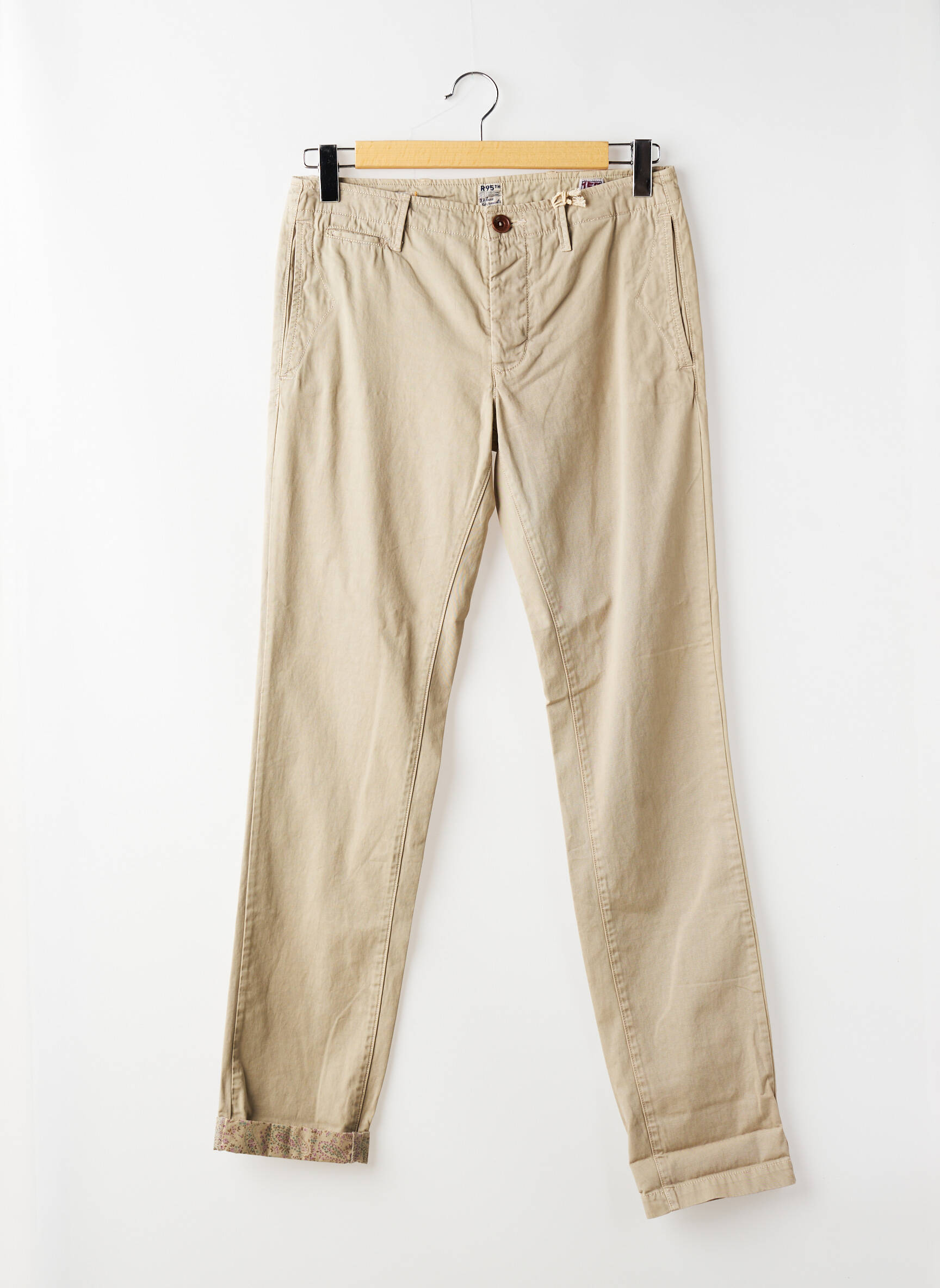 Pantalon chino tissage popeline taille normale beige R95TH homme