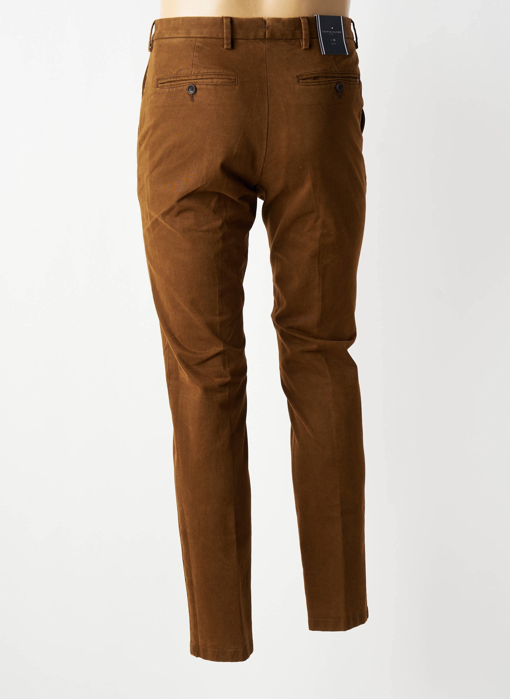 Pantalon chino stretch taille normale marron TOMMY HILFIGER homme