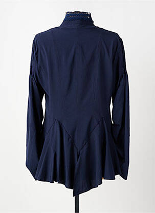 Veste chic fermeture boutonnée sur le devant bleu LESLIE femme