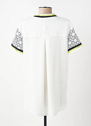 Top tissage crêpe manches courtes blanc LESLIE femme