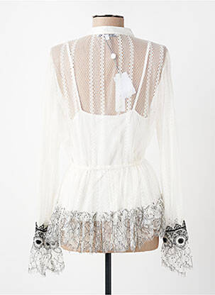 Chemisier coupe cintrée manches longues blanc LESLIE femme