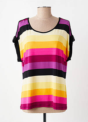 T-shirt stretch manches courtes violet FRANK LYMAN femme