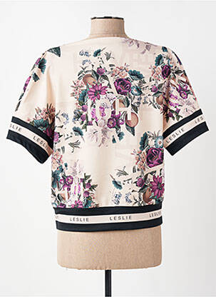 Sweat-shirt stretch manches courtes beige LESLIE femme