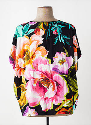 Blouse tissage popeline manches 3/4 noir ELEONORA AMADEI femme