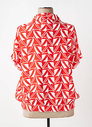 Blouse tissage popeline manches courtes rouge TUZZI femme