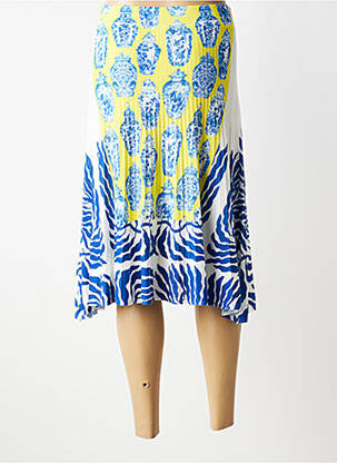 Jupe mi-longue stretch bleu JEI'S BY LETIZIA DENARO femme