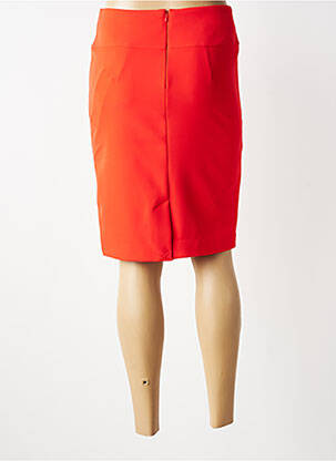 Jupe mi-longue taille à pinces orange MORGAN femme