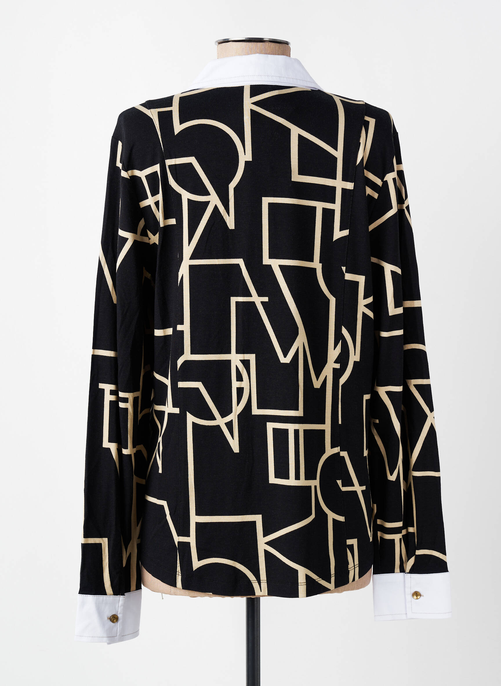 Chemisier coupe cintrée manches longues noir DOLCEZZA femme