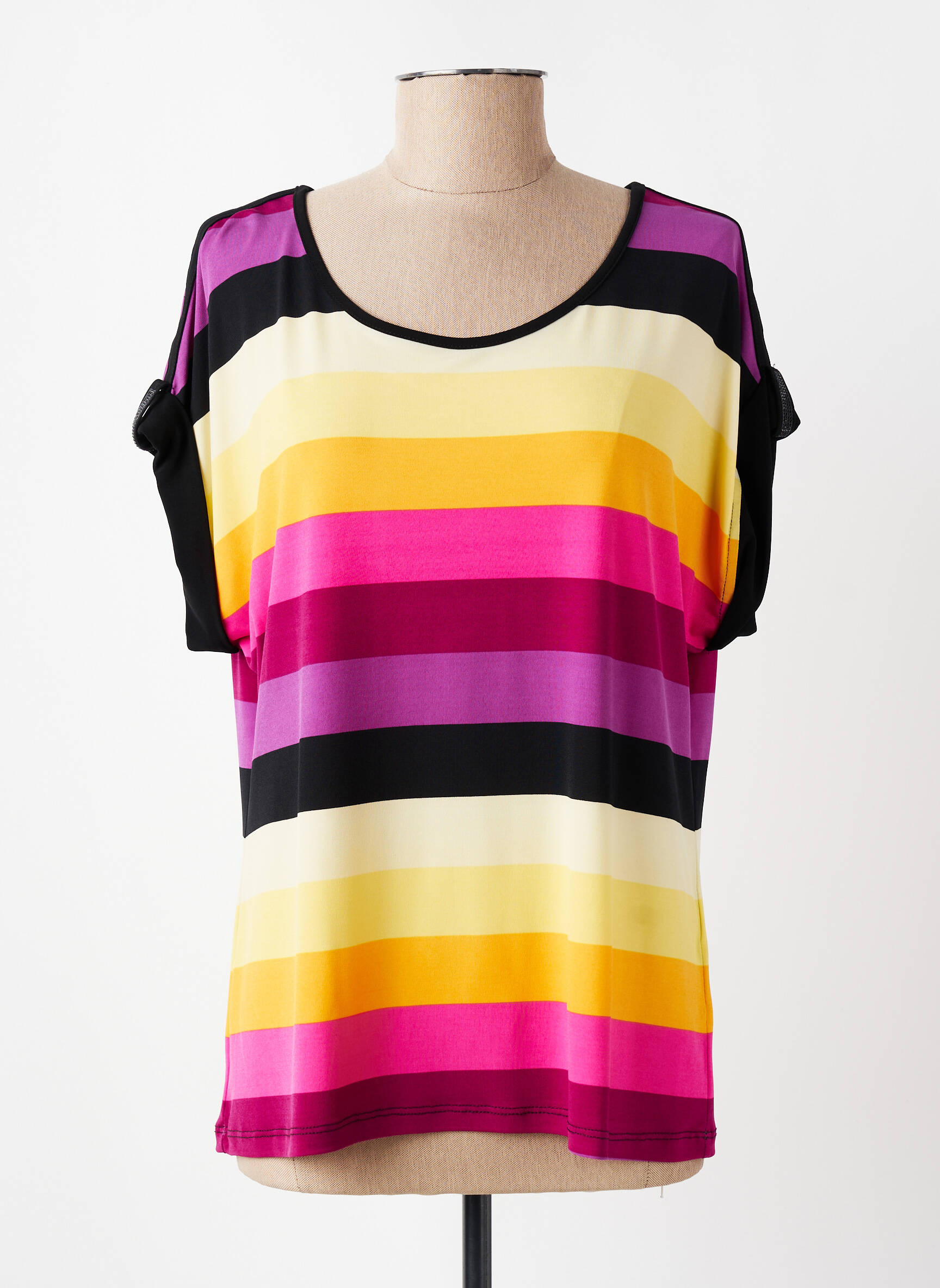 T-shirt stretch manches courtes violet FRANK LYMAN femme