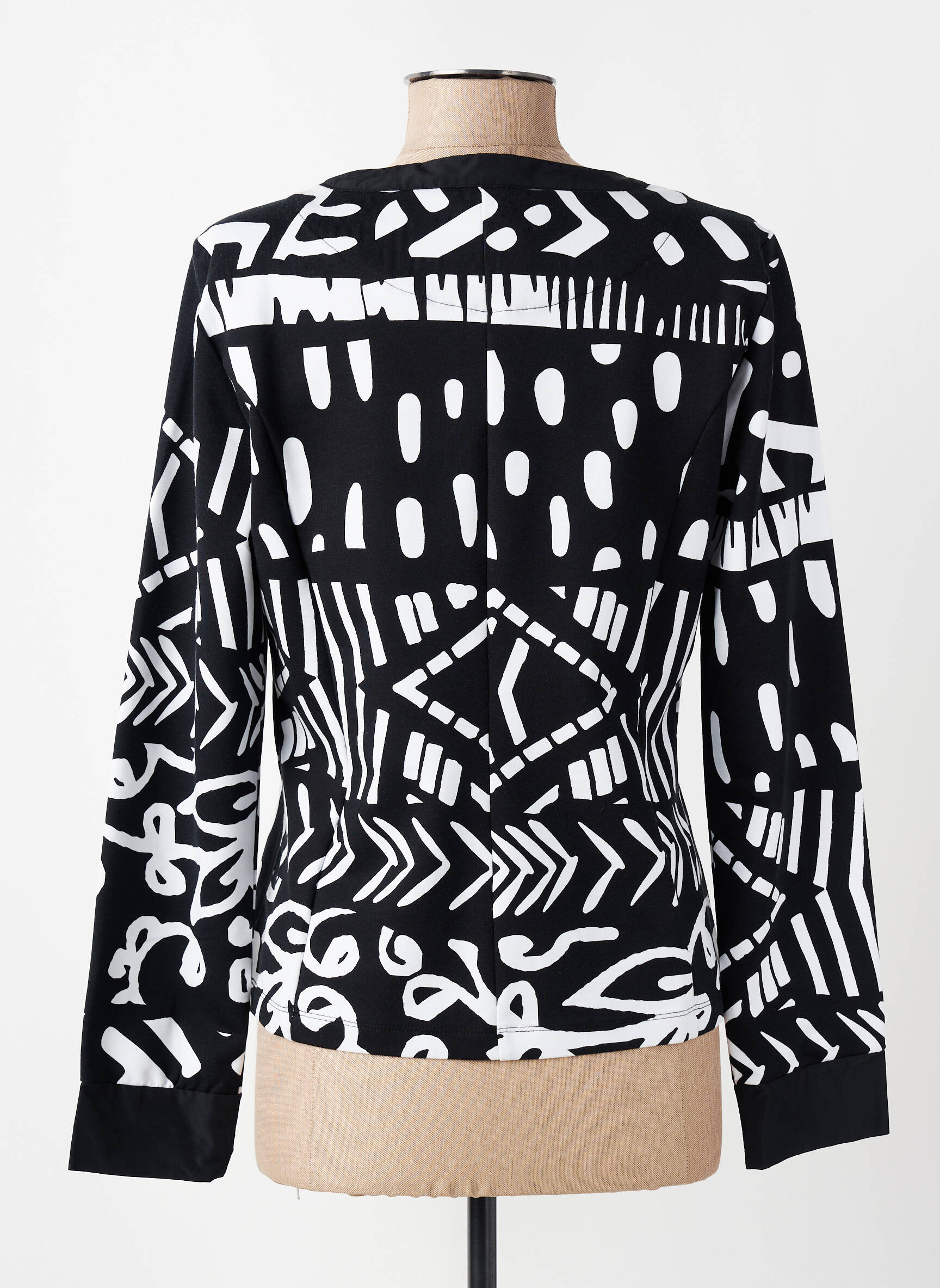Veste casual col rond noir DOLCEZZA femme