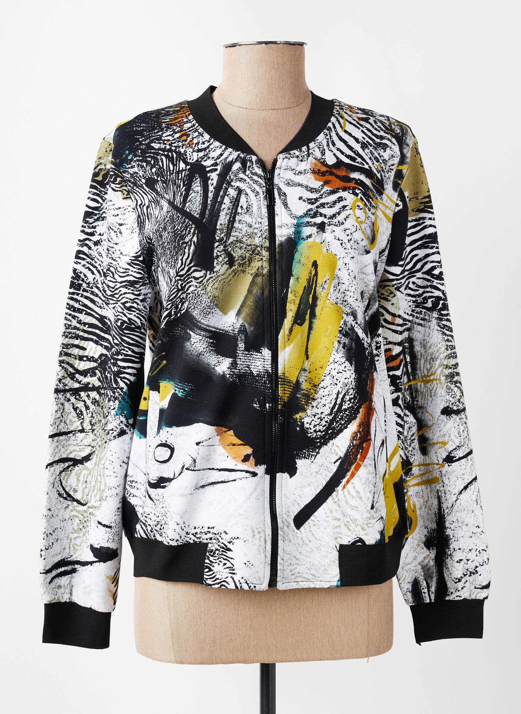 Blouson col v noir DOLCEZZA femme