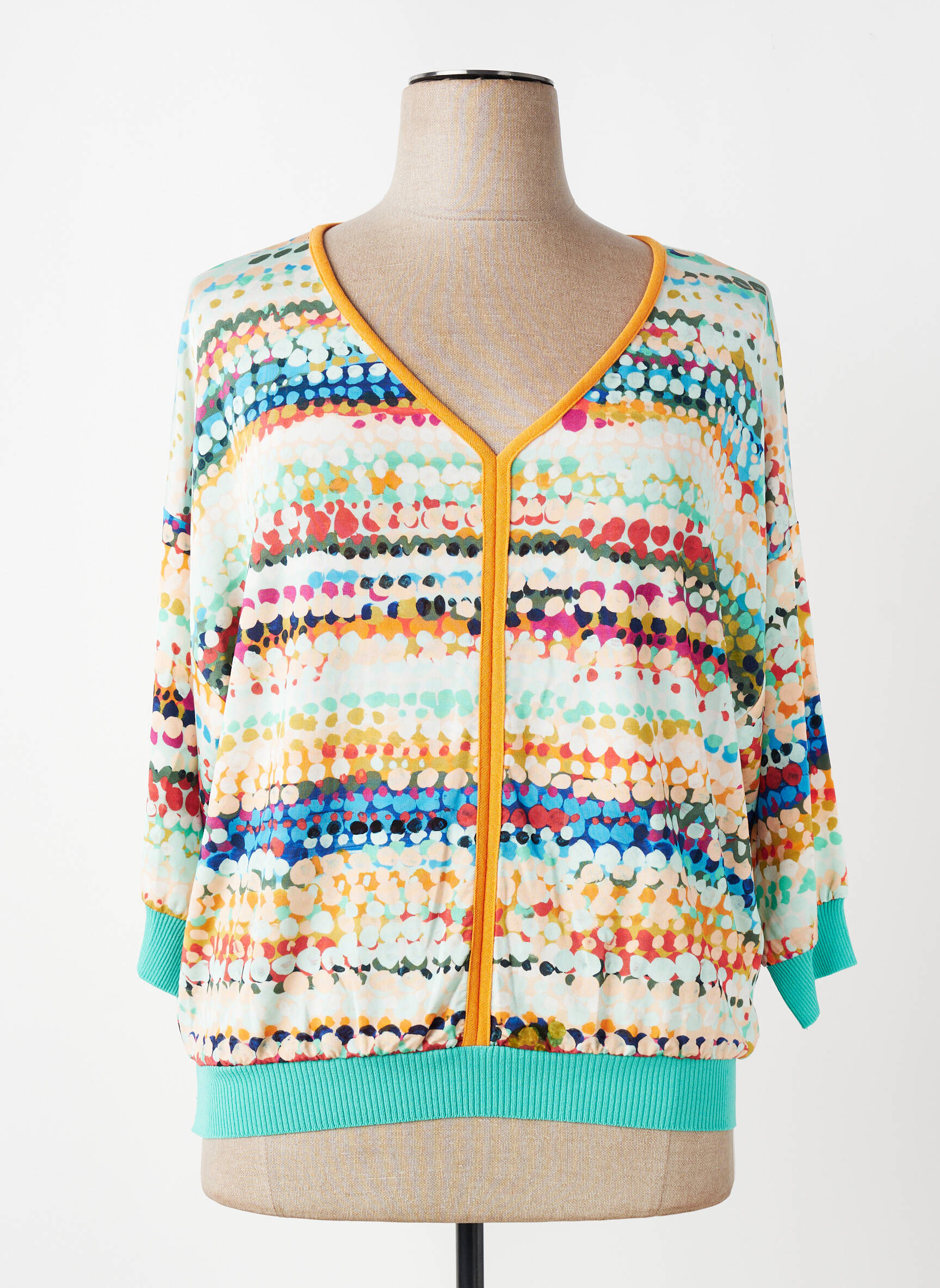 Blouse imprimé fantaisie manches 3/4 orange ALDO MARTIN'S femme