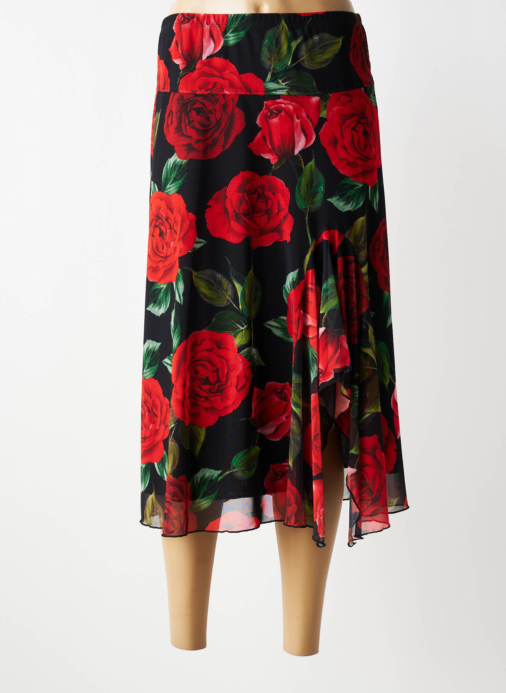 Jupe mi-longue doublure rouge OLIVIER PHILIPS femme