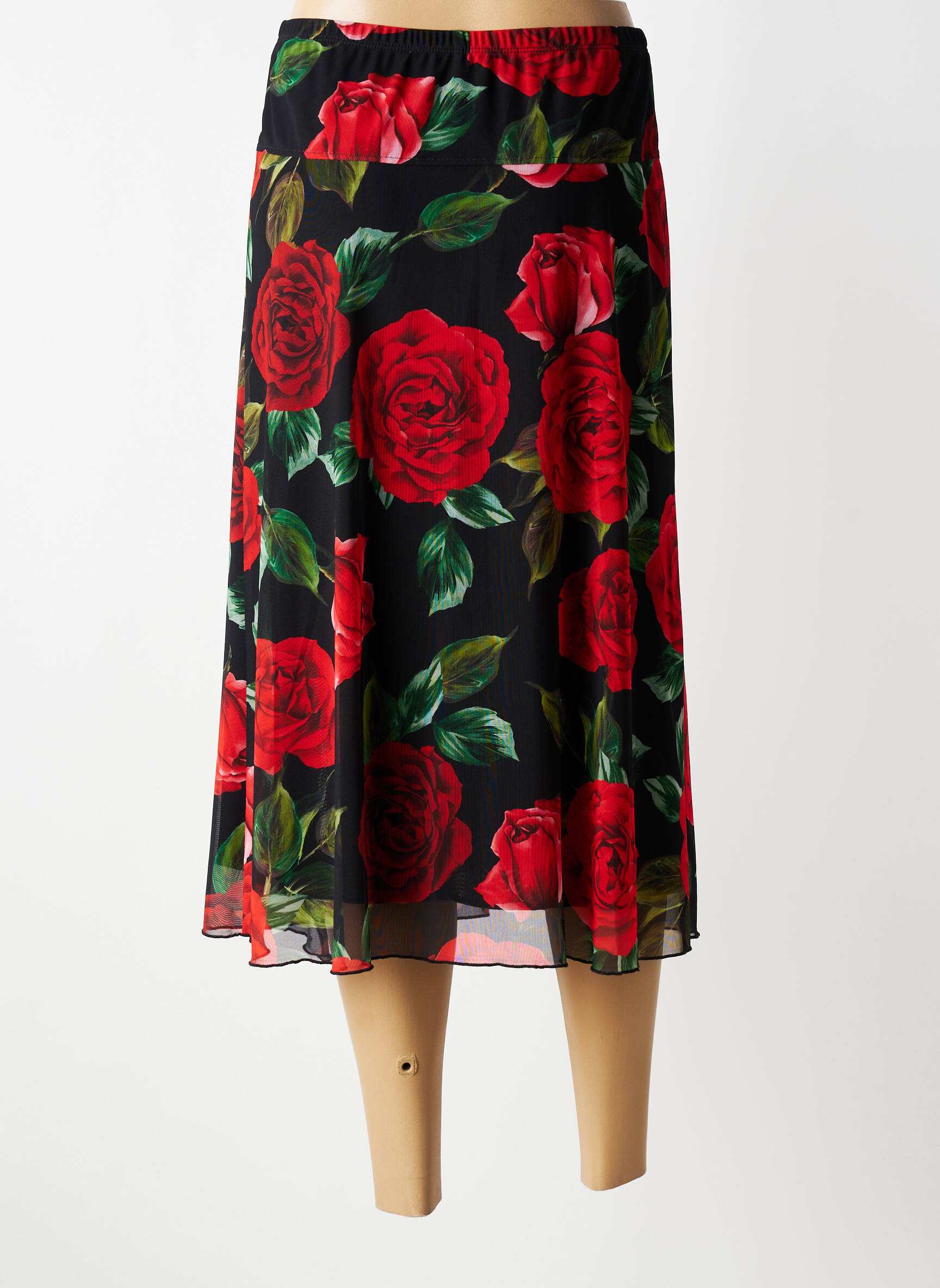 Jupe mi-longue doublure rouge OLIVIER PHILIPS femme