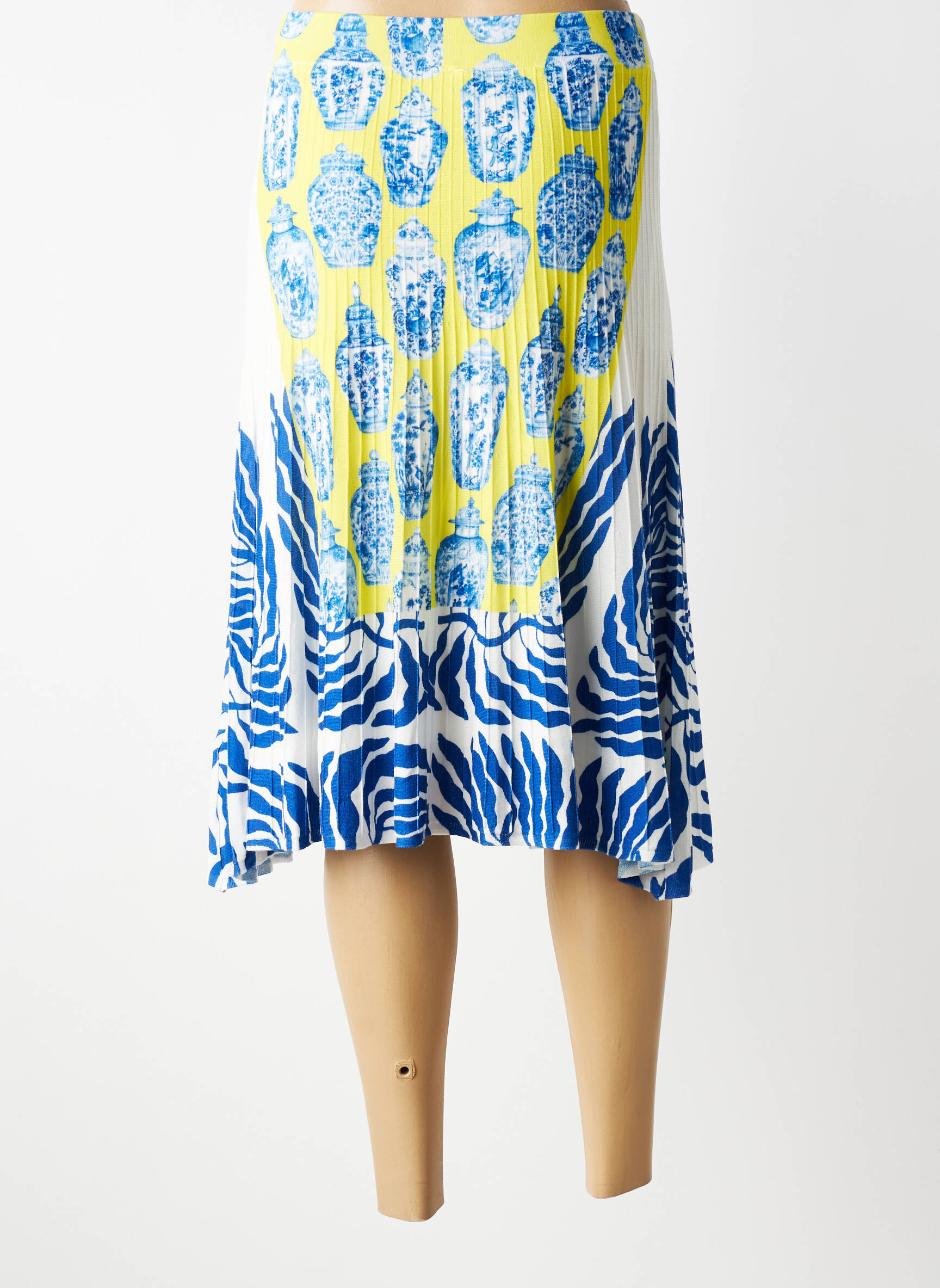 Jupe mi-longue stretch bleu JEI'S BY LETIZIA DENARO femme