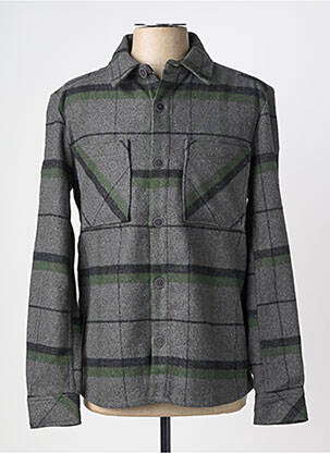 Veste casual fermeture boutonnée sur le devant gris SOLID homme