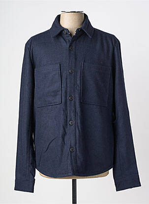 Veste casual fermeture boutonnée sur le devant bleu SOLID homme